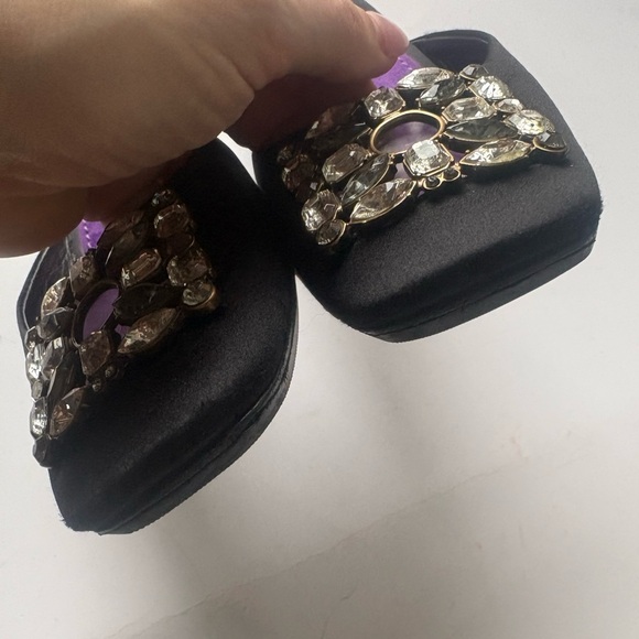 Louis Vuitton Black and Purple Mules with Crystal Embellishments - Picture 6 of 6